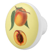 Peach ~ Botanisches Obst ~ Hintergrundfarbe ~ Keramikknauf (Rechts)