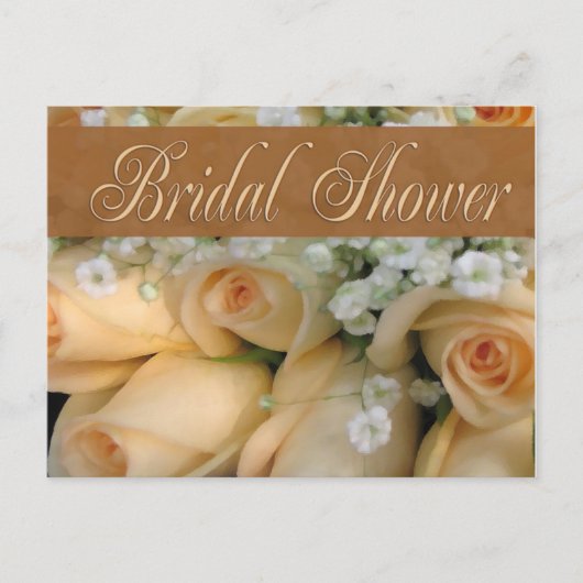 Peach Bouquet Bridal Dusche Einladung (Vorderseite)