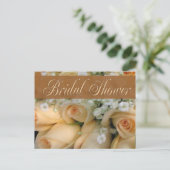 Peach Bouquet Bridal Dusche Einladung (Stehend Vorderseite)
