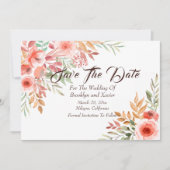 Peach Bouquet "Save the Date" Einladung (Vorderseite)