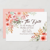 Peach Bouquet "Save the Date" Einladung (Vorne/Hinten)