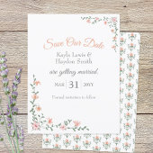 Peach Bouquet Wedding Save the Date Einladung