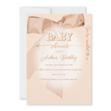 Peach Bow Baby Dusche