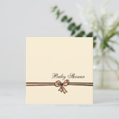 Peach Bow-Baby Dusche Einladung (Stehend Vorderseite)