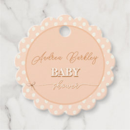 Peach Bow Baby Dusche Geschenkanhänger