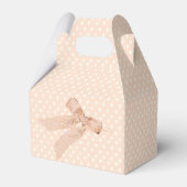 Peach Bow Baby Dusche Geschenkschachtel (Rückseite)