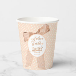 Peach Bow Baby Dusche Pappbecher