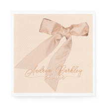 Peach Bow Baby Dusche