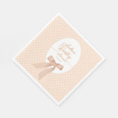 Peach Bow Baby Dusche Serviette (Ecke)