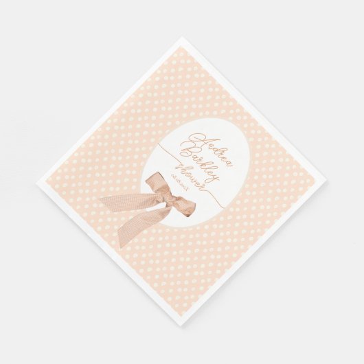 Peach Bow Baby Dusche Serviette (Ecke)