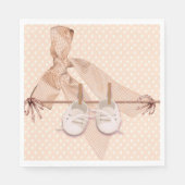 Peach Bow Baby Dusche Serviette (Vorderseite)
