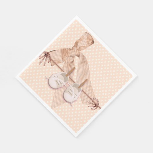Peach Bow Baby Dusche Serviette (Ecke)