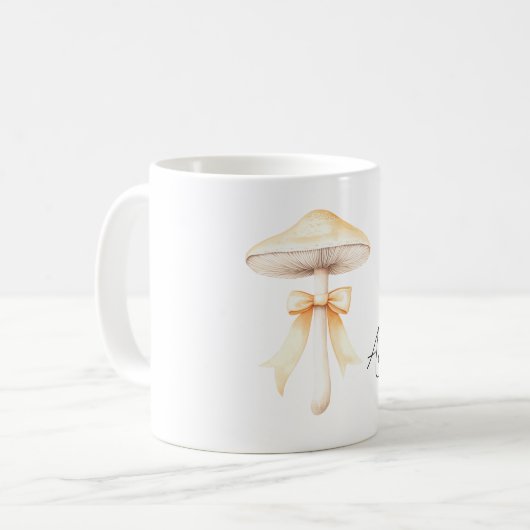 Peach Bow Cream Mushroom Kaffeetasse (Vorderseite Links)
