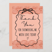 Peach-Brautparty Dankeskarte (Vorne/Hinten)