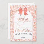 Peach-Brautparty Einladung (Vorne/Hinten)