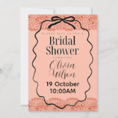 Peach-Brautparty Einladung (Vorderseite)
