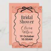 Peach-Brautparty Einladung (Vorne/Hinten)