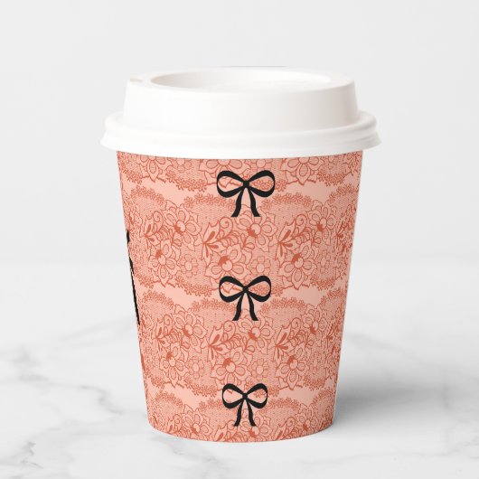 Peach-Brautparty Pappbecher (Rückseite)