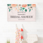 Peach Brautparty Personalisiert Floral Banner (Insitu)