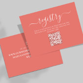 Peach Brautparty QR Code Geschenk Registrierungssk Begleitkarte