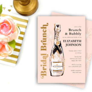 Peach Bridal Brunch und Brause Dusche Einladung