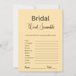 Peach Bridal Word Scramble Game Einladung