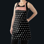 Peach Bridesmaid Black and White Polka Dot Name Schürze<br><div class="desc">Personalisiert mit Text Ihrer Wahl; Band oben und Bandfarbe können bearbeitet werden. Die Farbe und Skalierung des weißen Polka-Punktes ist editierbar. Außerdem können Sie die Hintergrundfarbe anpassen,  indem Sie auf "Personalisieren" klicken und "Dieses Design weiter anpassen" klicken.</div>