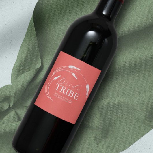 Peach Bridesmaid Vorschlagstempel Weinetikett