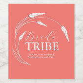 Peach Bridesmaid Vorschlagstempel Weinetikett (Einzelnes Label)