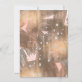 Peach Bronze Diamond Wedding Dress Brautparty Einladung (Rückseite)