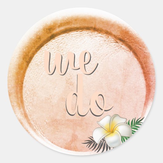 *~* Peach Bronze Floral Wax Siegel Briefmarke Hoch Runder Aufkleber (Vorderseite)