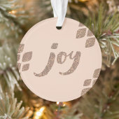 Peach & Bronze Glitzer Joy Xmas Baum Ornament