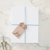 Peach & Bronze Glitzer Joy Xmas Geschenkanhänger (Mit Garn)