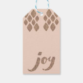 Peach & Bronze Glitzer Joy Xmas Geschenkanhänger (Rückseite)