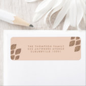 Peach & Bronze Glitzer Rücksendeadressen-Aufkleber (Insitu)