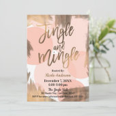 Peach Bronze Modern Jingle & Mingle Party Einladung (Stehend Vorderseite)