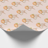 Peach & Bunny Rabbit Baby Shower Gift Geschenkpapier (Ecke)