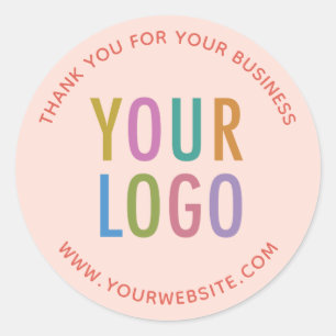 Peach Business Vielen Dank Stickers Custom Logo