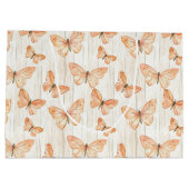 Peach Butterflies Birthday Große Geschenktüte (Rückseite)