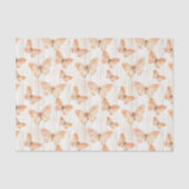 Peach Butterflies Birthday Seidenpapier (Vorderseite)