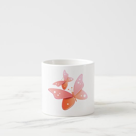 Peach Butterflies Espressotasse (Vorderseite)