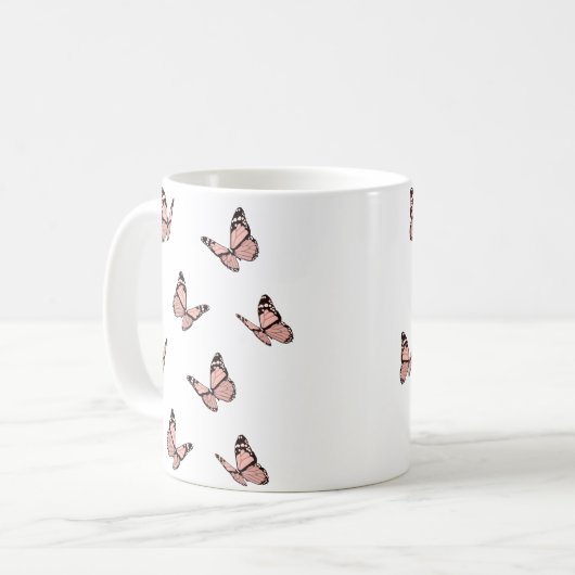Peach Butterflies Kaffeetasse (Vorderseite Links)