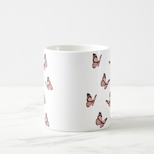 Peach Butterflies Kaffeetasse (Mittel)
