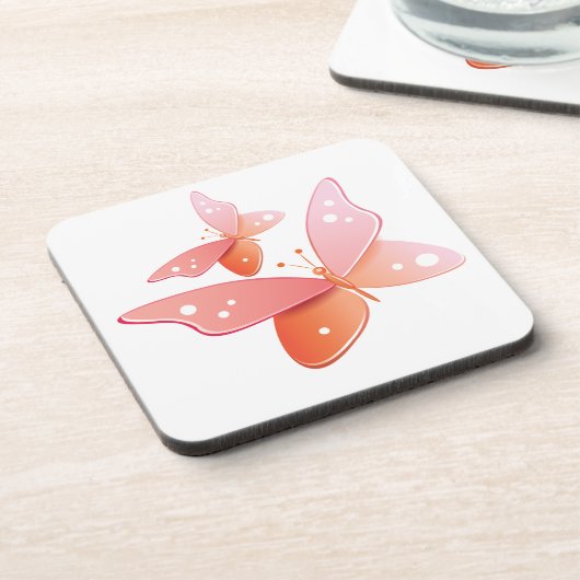 Peach Butterflies Untersetzer (Linke Seite)