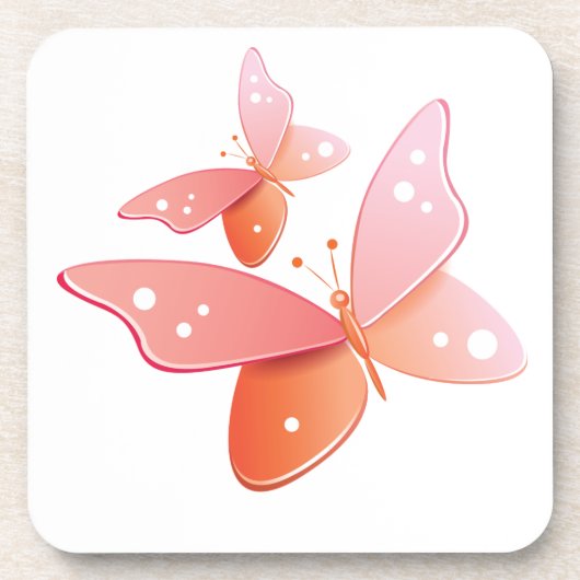 Peach Butterflies Untersetzer (Vorderseite)