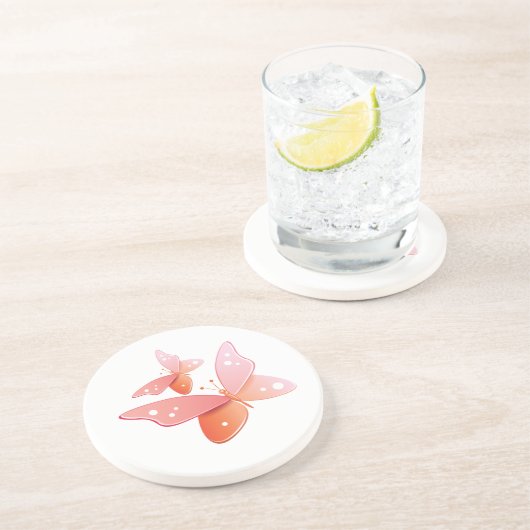 Peach Butterflies Untersetzer (Seite)