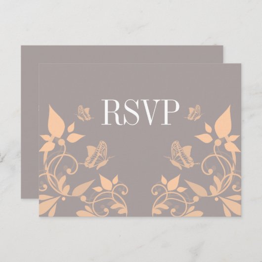 Peach Butterfly Floral UAWG Postkarte (Vorne/Hinten)