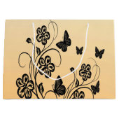 Peach Butterfly Garden Große Geschenktüte (Vorderseite)