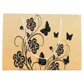 Peach Butterfly Garden Große Geschenktüte (Rückseite)