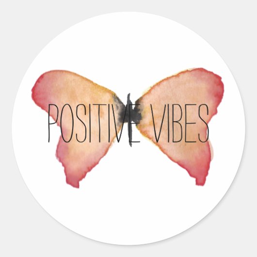 Peach Butterfly Runder Aufkleber (Vorderseite)